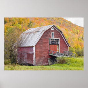 Een schuur in Vermont's Green Mountains. Hancock, Poster