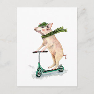 Een scooter maken briefkaart