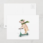Een scooter maken briefkaart (Voorkant / Achterkant)