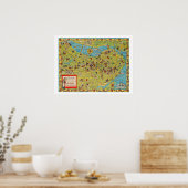 Een Scott-Map van Boston, Massachusetts Poster (Keuken)