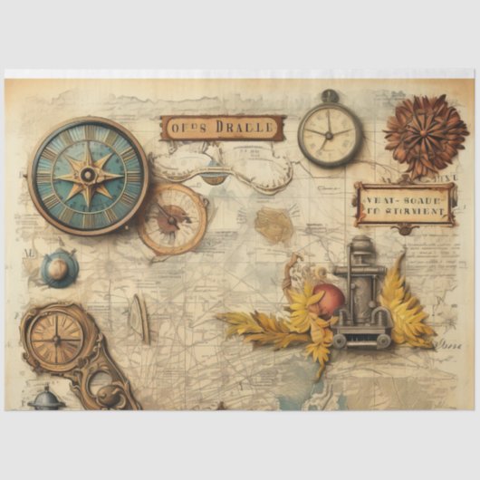 Een Scrappy nautische serie ontwerp 11 Tissuepapier (Voorkant)