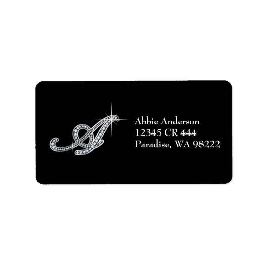 Een Script "Diamond Bling"-label Etiket (Voorkant)