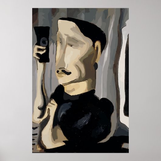 Een Selfie, Abstract Man gebruiken Poster (Voorkant)