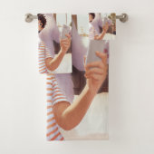 Een selfie met de pluizige reus bad handdoek (Insitu)