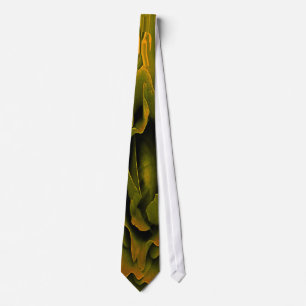 Een sensueus goud en een groen Floral Stropdas! Stropdas