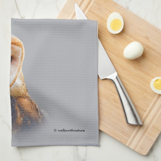 Een Serene en een mooie Barn Owl Theedoek (Quarter Fold)