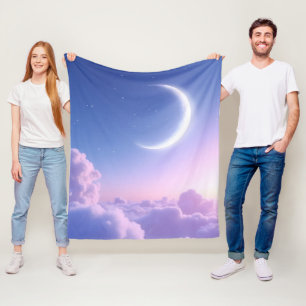 Een serene en mooie halve maan. Gegenereerde ai Fleece Deken