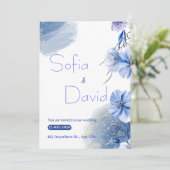 Een serene symfonie van liefde: huwelijksuitnodigi kaart (Staand voorkant)