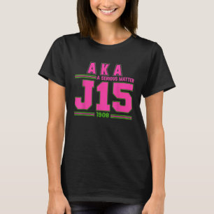 Een serieuze J15-oprichtingsdag roze en groen T-shirt