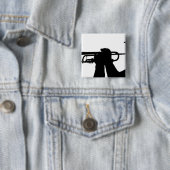 Een servicelid speelt een melodie vierkante button 5,1 cm (In situ)