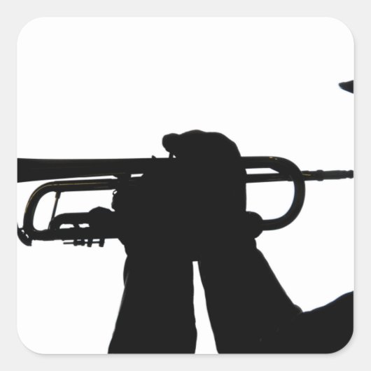 Een servicelid speelt een melodie vierkante sticker (Voorkant)