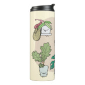 Een set schattige planten in potten. Kleurrijke bo Thermosbeker (Gedraaid links)