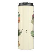 Een set schattige planten in potten. Kleurrijke bo Thermosbeker (Achterkant)