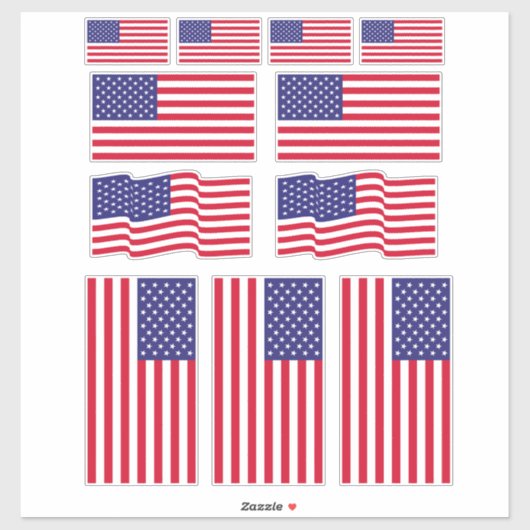 Een set van 11 Amerikaanse vlag-Design Sticker (Vel)