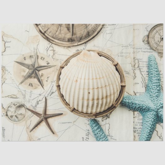 Een Shabby Chic Nautical Series Design 11 Tissuepapier (Voorkant)