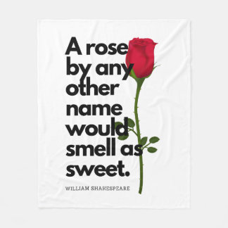 Een SHAKESPEARE GEDICHT EN EEN ROOS Fleece Deken