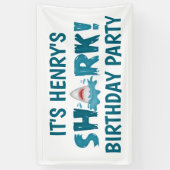 Een SHARK Kind Birthday Party Banner (Verticaal)