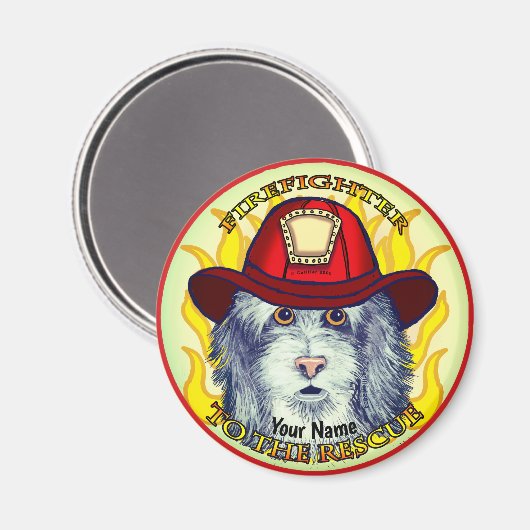 Een Sheepdog brandweerman Magneet (Voorkant / Achterkant)