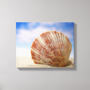 Een Shell die in het Zand wordt gepropt Canvas Afdruk