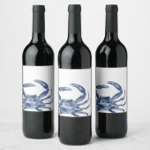 Een Shellabration | Blue Crab Theme Wijn Etiket (Flessen)
