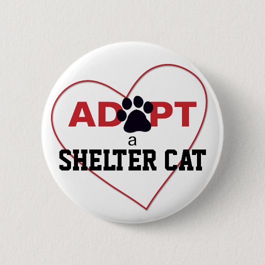 Een Shelter Cat aannemen Ronde Button 5,7 Cm (Voorkant)