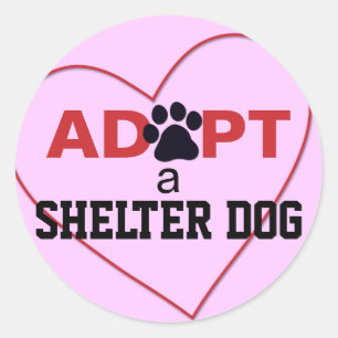 Een Shelter Dog aannemen Ronde Sticker
