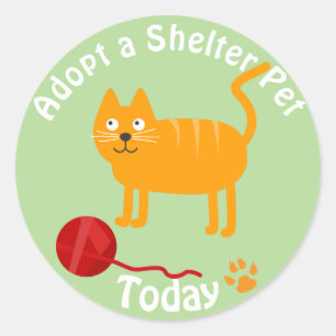 Een Shelter Pet Cat aannemen Ronde Sticker