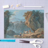 Een Shepherdess-paar in een berglandschap Tissuepapier (Craft)