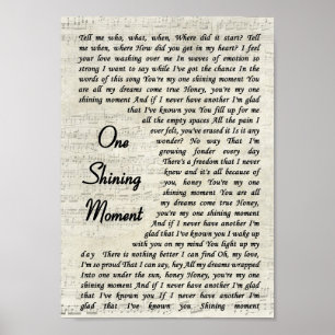 Een shining Moment Script Song Lyric Print