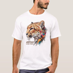 Een shirt met kleurrijk ontwerp van cheetah's hoof