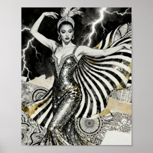 Een showgirl danst in de bliksem poster