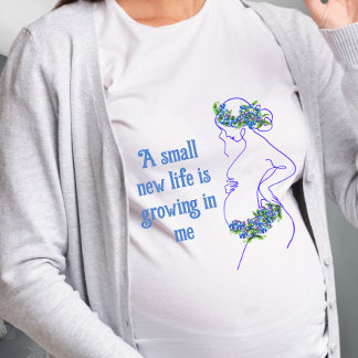 Een Silhouet van een Zwangere Vrouw met Citaat T-shirt