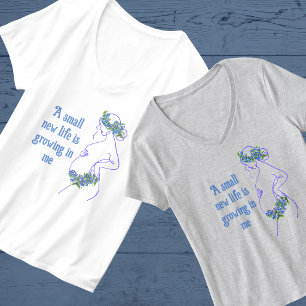 Een Silhouet van een Zwangere Vrouw met Citaat T-shirt
