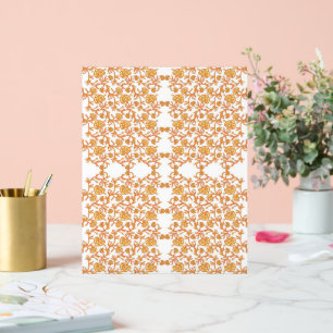 Een sinaasappel en wit behang met een bloemmotief acryl bord