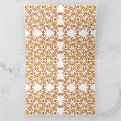 Een sinaasappel en wit behang met een bloemmotief bedankkaart (Binnen)