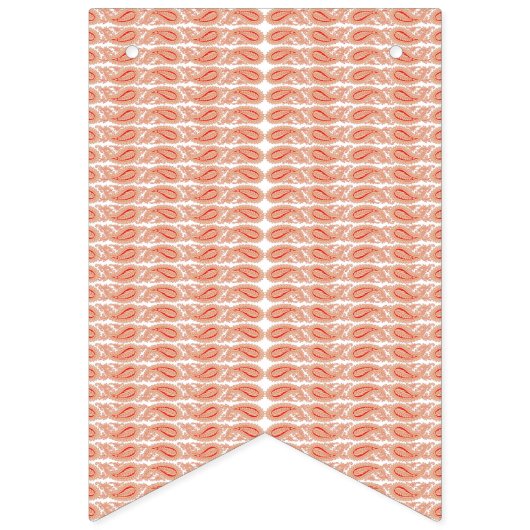 Een sinaasappel en wit patroon op een witte achter vlaggetjes (Tweede vlag)