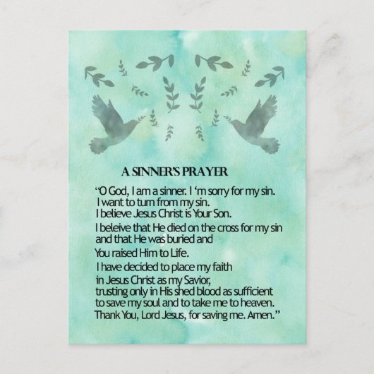 Een Sinnersgebed Briefkaart (Voorkant)