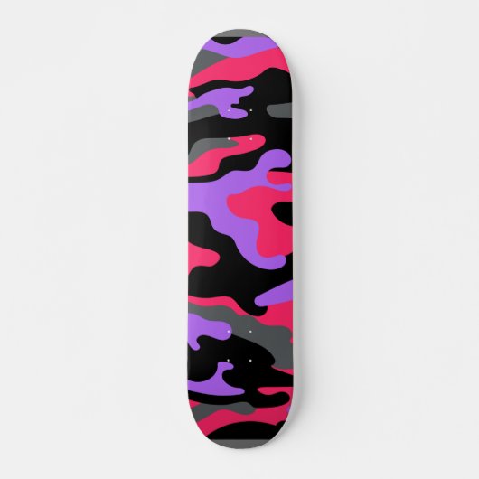 Een skateboard met een levendig design erop. (Voorkant)