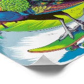 Een skateboarden pauw poster (Hoek)