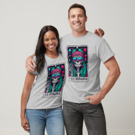 Een skelet la Chingona tarot T-shirt