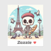 Een skeletkunstenaar in Parijs Sticker (Vel)