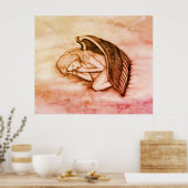 Een slaapengel op de hemelwolken in de marmer poster (Keuken)