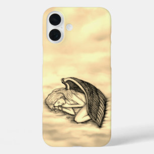 Een slaapengel op hemelwolken iPhone 16 plus hoesje
