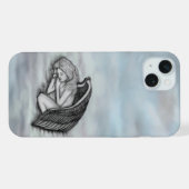 Een slaapengel op hemelwolken iPhone hoesje (Achterkant horizontaal)