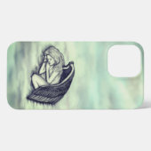 Een slaapengel op hemelwolken iPhone hoesje (Achterkant horizontaal)