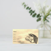 Een slaapengel op hemelwolken visitekaartje (Staand voorkant)