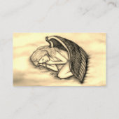 Een slaapengel op hemelwolken visitekaartje (Achterkant)