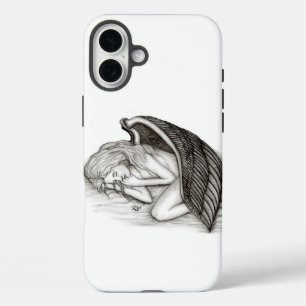 Een slaappgel, zwart en wit iPhone 16 plus hoesje