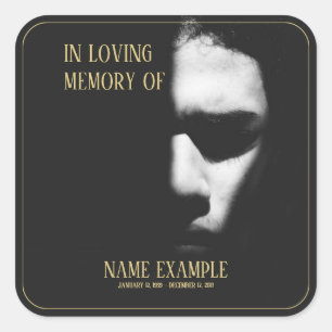 Een slapend gezicht in halve schaduw vierkante sti sticker