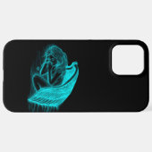 Een slapende engel in zwart en groen ontwerp iPhone hoesje (Achterkant horizontaal)